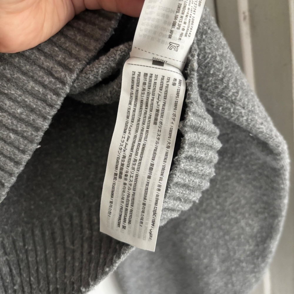 Hollister Grey Cropped Knit‎ Hoodie Bow S Cozy Women's Small Coquette Soft - Picture 5 of 6